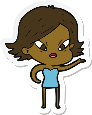 Bir insan tarafından çizilmiş bir karikatür çıkartması.