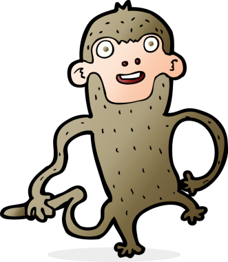 Bir insan tarafından çizilmiş çizgi maymun.