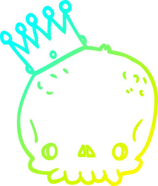 Bir insan tarafından çizilmiş bir karikatür kafatası çizimi.