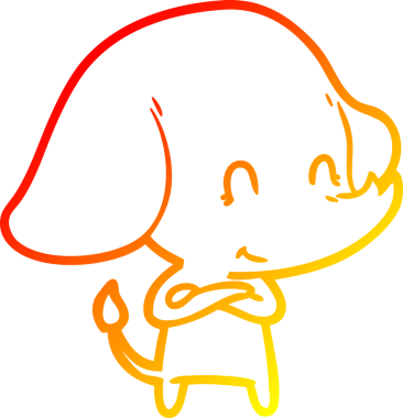 Bir insan tarafından çizilmiş şirin bir fil çizimi.