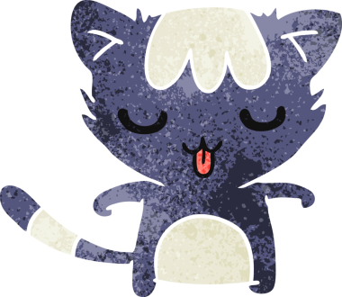 Bir insan tarafından çizilmiş kawaii şirin rakunun eski çizgi film çizimi