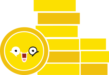 Bir insan tarafından çizilmiş paraların düz renkli retro karikatürü