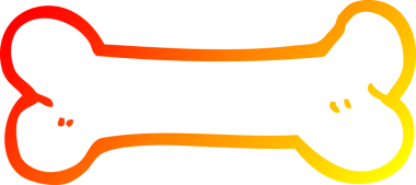 Bir insan tarafından çizilmiş bir karikatür kemiğinin sıcak gradyan çizimi