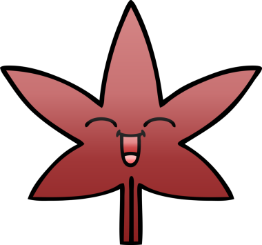 Bir insan tarafından çizilen güz yaprağının gölgelenmiş karikatürü