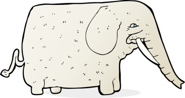bir insan tarafından çizilmiş büyük bir fil.