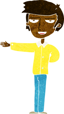 Çizgi filmci bir insan tarafından çizilmiş.