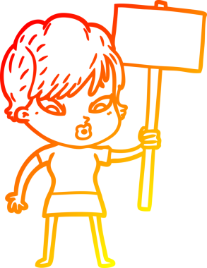 Bir insan tarafından çizilmiş bir karikatür kadın çizimi