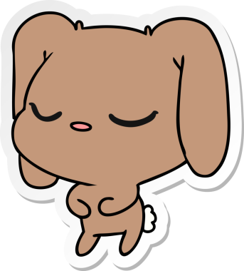 Bir insan tarafından çizilmiş kawai tavşanının serbest sticker karikatürü.