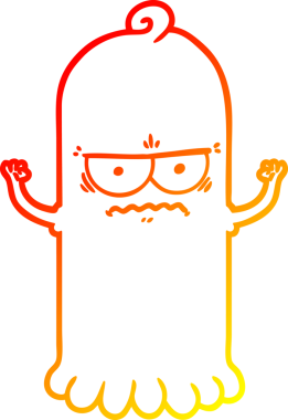 Bir insan tarafından çizilmiş bir çizgi film hayaletinin sıcak çizgi çizimi