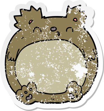 Bir insan tarafından çizilmiş karikatür ayısının sıkıntılı çıkartması.