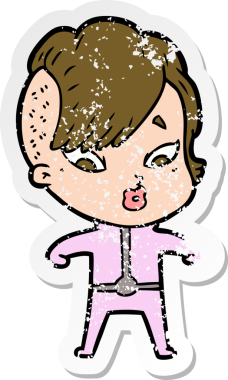 Bir çizgi filmin sıkıntılı çıkartması bilim kurgu kıyafetleriyle bir insan tarafından çizilmiş kızı şaşırttı.