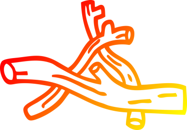 Bir insan tarafından çizilmiş çizgi film yığınının sıcak gradyan çizimi