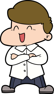 Bir insan tarafından çizilmiş gülen iş adamı.