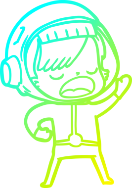 Bir insan tarafından çizilmiş konuşan bir astronotun soğuk gradyan çizimi