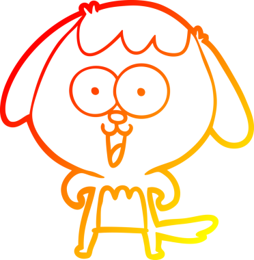 Bir insan tarafından çizilmiş sevimli bir köpeğin sıcak çizgi çizgisi.