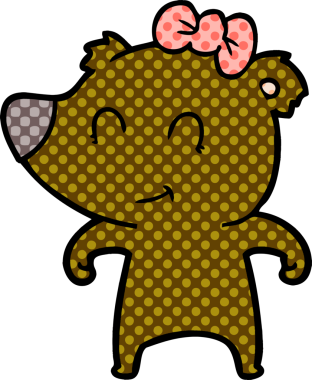 Bir insan tarafından çizilmiş dişi ayı çizgi filmi.