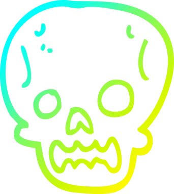 Bir insan tarafından çizilen cadılar bayramı kafatası karikatürü.