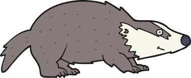 Bir insan tarafından çizilmiş porsuk.