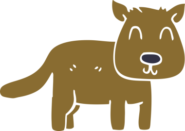 Bir insan tarafından çizilmiş sakin bir köpek.