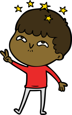 çizgi film bir insan tarafından çizilmiş hayret verici çocuk.