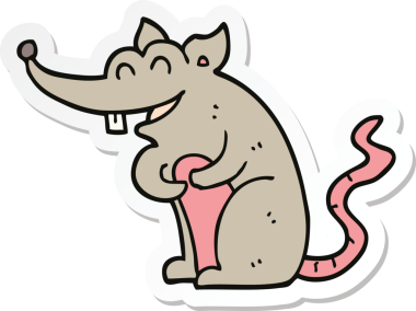 Bir insan tarafından çizilmiş bir karikatür faresinin çıkartması.