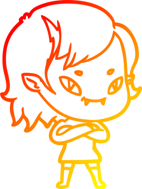 Bir insan tarafından çizilmiş, çizgi film karakteri, arkadaş canlısı vampir kız çizimi.