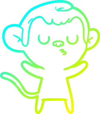 Bir insan tarafından çizilmiş bir çizgi maymun çizimi.