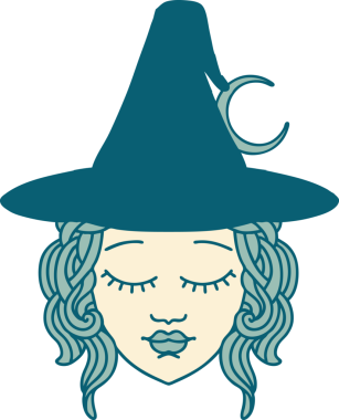 Bir insan tarafından çizilmiş Retro Dövme Biçimi insan büyücüsü karakteri