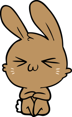 Bir insan tarafından çizilmiş şirin çizgi film tavşanı.