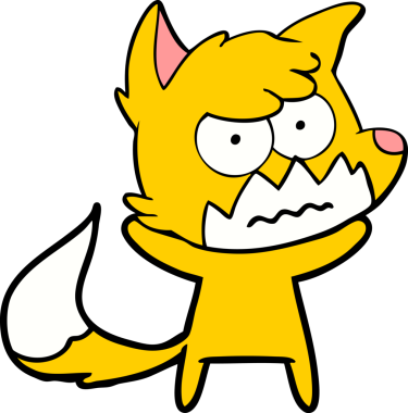 Bir insan tarafından çizilmiş tilki çizgi film karakteri