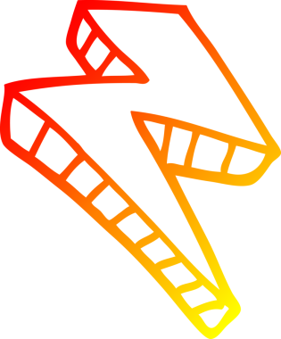 Bir insan tarafından çizilmiş bir çizgi film yıldırımının sıcak çizgi çizimi