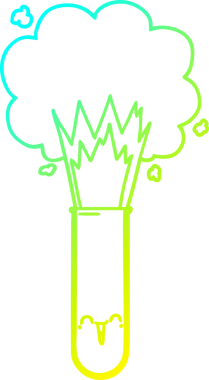 Bir insan tarafından çizilen test tüpünde patlayan kimyasalların soğuk gradyan çizimi.