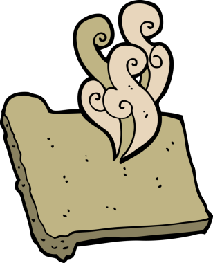 Bir insan tarafından çizilmiş sıcak tost.