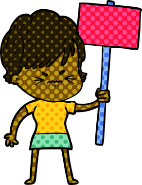 Bir insan tarafından çizilmiş, hayal kırıklığına uğramış bir kadın.