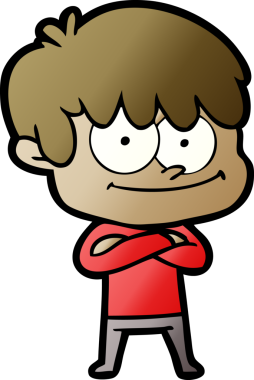 Bir insan tarafından çizilmiş mutlu çizgi film adamı.