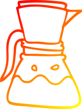 Bir insanın çizdiği çizgi film filtresinin sıcak çizgi çizimi.