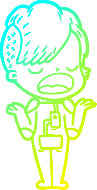 Bir insan tarafından çizilen uzay giysili havalı hippi kız çizgi filmi.