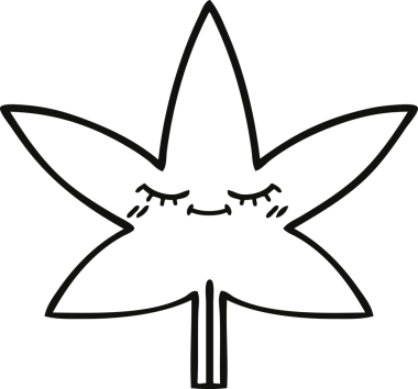 Bir insan tarafından çizilmiş bir sonbahar yaprağının çizgi çizimi