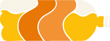 Bir insan tarafından çizilmiş bir soda şişesinin el çizimi karikatürü.