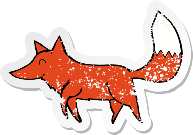 Bir insan tarafından çizilmiş bir kurt çizgi film çıkartması.