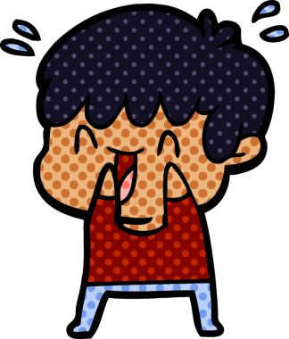 Bir insan tarafından çizilmiş gülen çocuk.