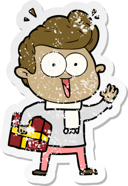 Bir insan tarafından çizilmiş heyecanlı bir adamın sıkıntılı çıkartması.