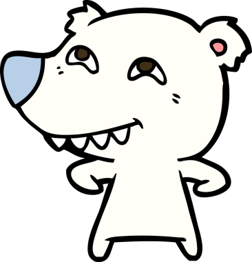 Bir insan tarafından çizilmiş kutup ayısı karikatürü