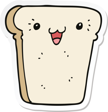 Bir insan tarafından çizilmiş bir ekmek diliminin çıkartması.