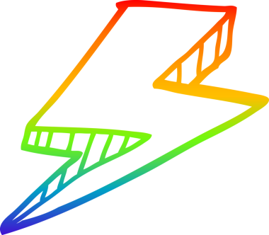 gökkuşağı gradyan çizgi çizimi bir insan tarafından çizilmiş bir karikatür yıldırımı