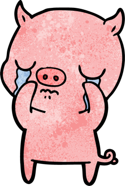 Bir insan tarafından çizilmiş domuz ağlaması.