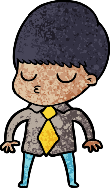 Bir insan tarafından çizilmiş sakin çocuk çizgi filmi.