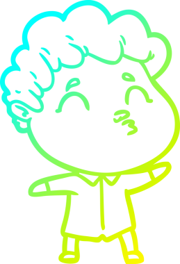 Bir insan tarafından çizilmiş soğuk çizgi film karakteri çizimi.