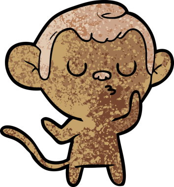 Bir insan tarafından çizilmiş çizgi maymun.