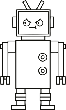 Bir insan tarafından çizilmiş robot çizimi